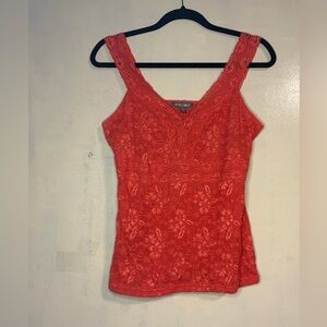 Roz & Ali y2k lace babydoll top size M orange fairy flirty